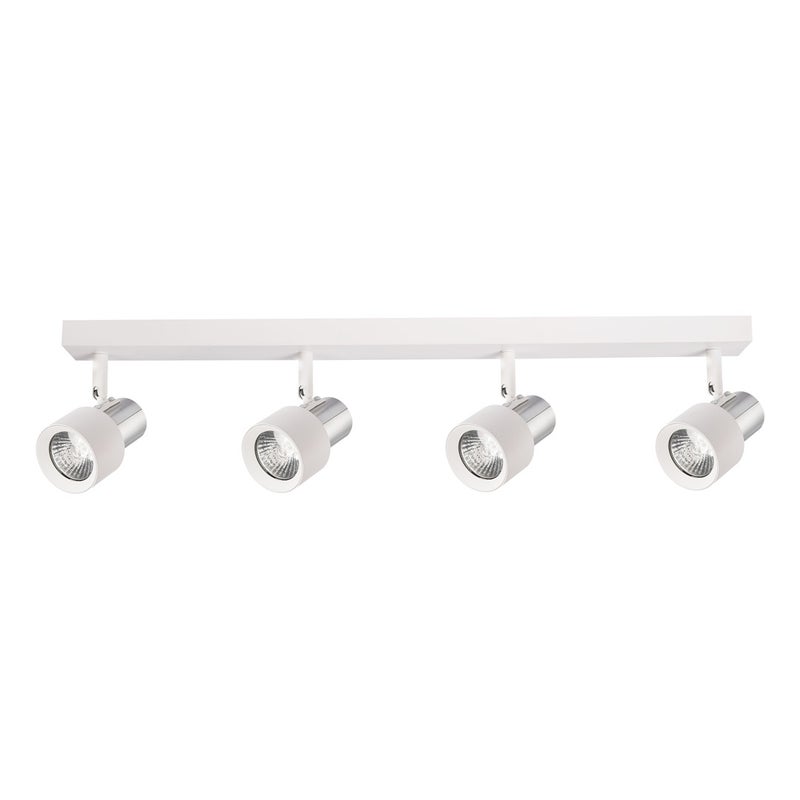 Reflektor sufitowy spot natynkowy Cino listwa biały chromowany 4xGU10x10W wym: 11,5 x 60 x 6 cm aluminium Milagro