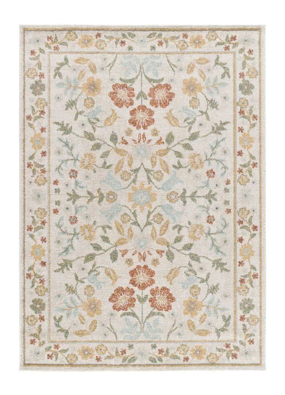 Tapis extérieur beige / multicolore rectangulaire l.200 x L.290 cm SAMARA motifs floraux - ATTICGO - 2