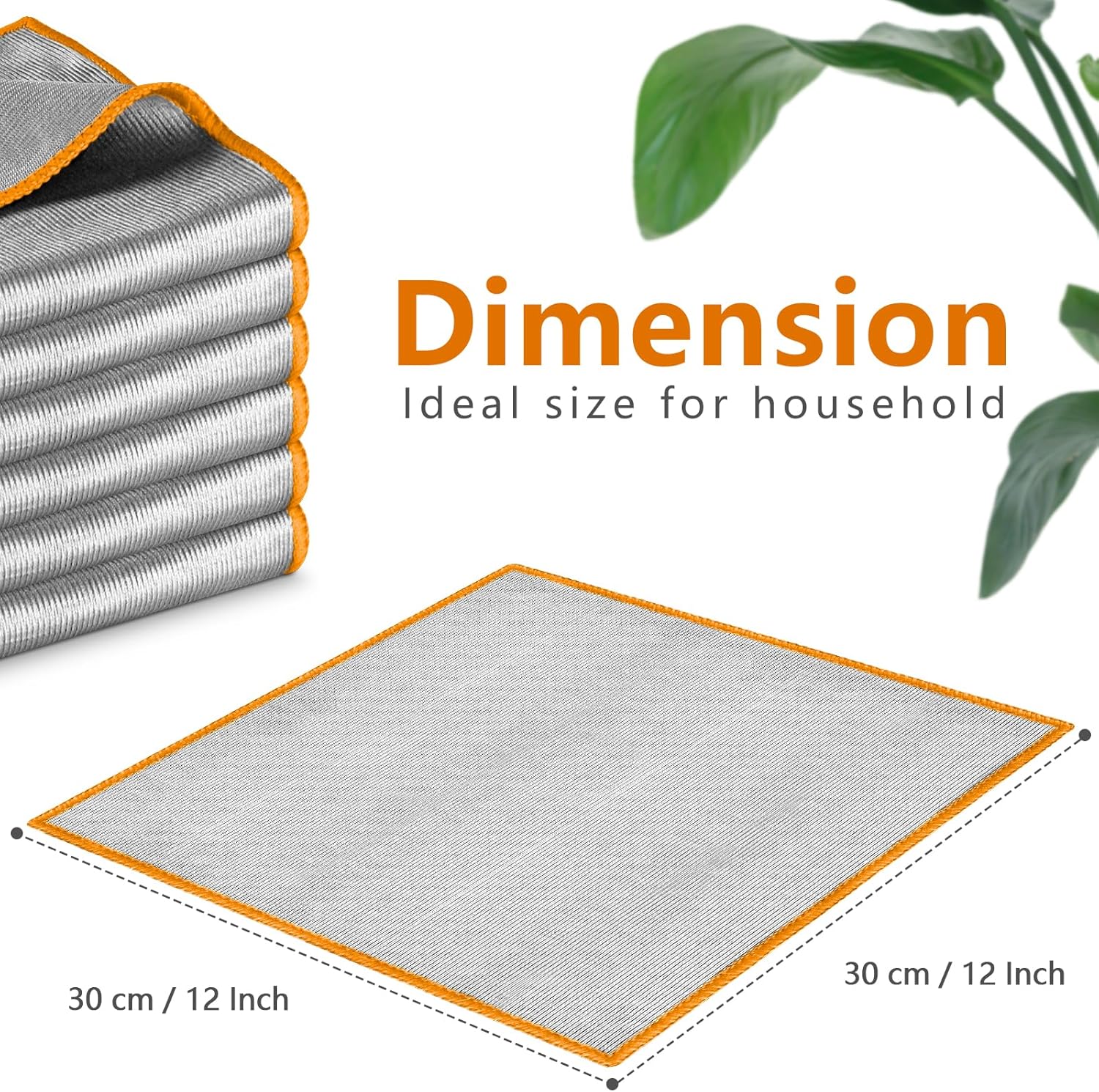 Chiffons de polissage pour verres, sans traces, en microfibre, non pelucheux,pour verres,vaisselle et miroirs. Nettoyage facile. Lot de 6,30 x 30 cm - 6