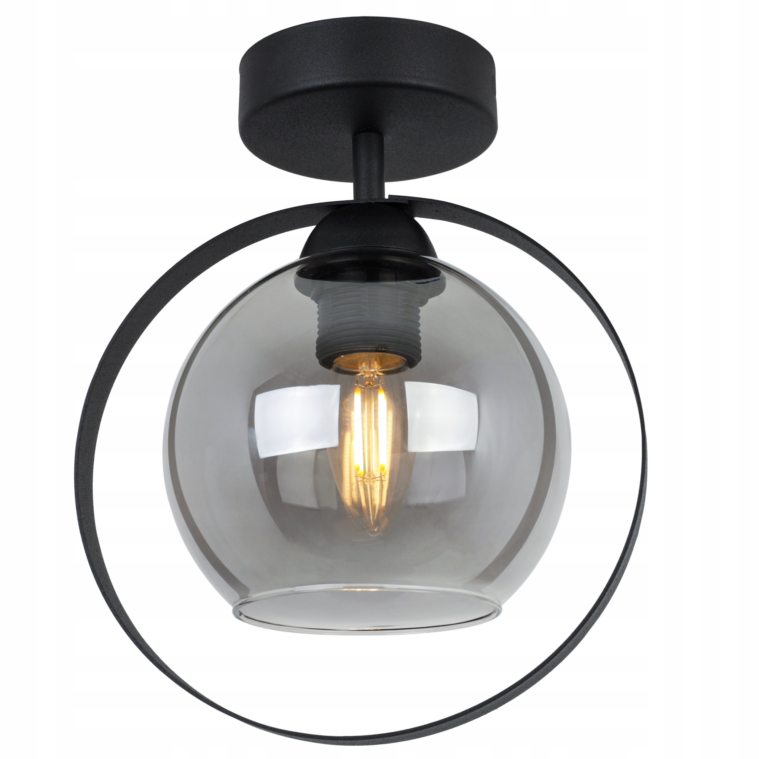 Lampa sufitowa wisząca Ring Haga modern 1xE27 abażur pierścień grafitowy Light Home LH - 5