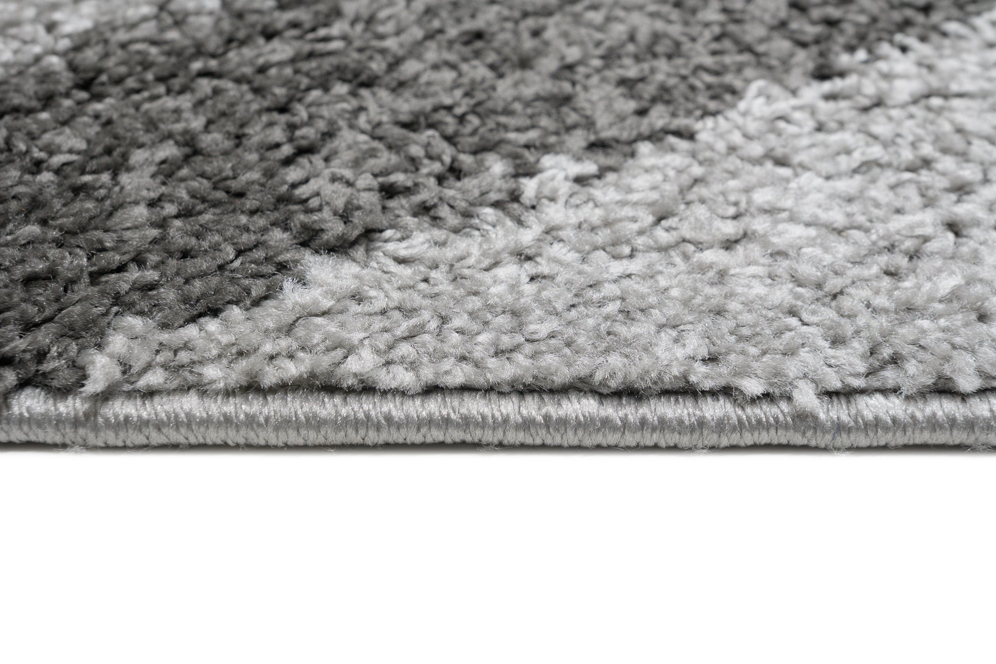 TAPISO Delhi Tapis de Salon Chambre Gris Noir Blanc Carreaux Moelleux Shaggy Super Doux Poils Longs Epais 60 x 100 cm - 5