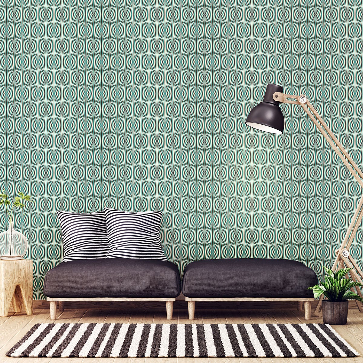 Vinilo tapiz escandinavo gavle - adhesivo de pared - revestimiento sticker mural decorativo - 50x50cm