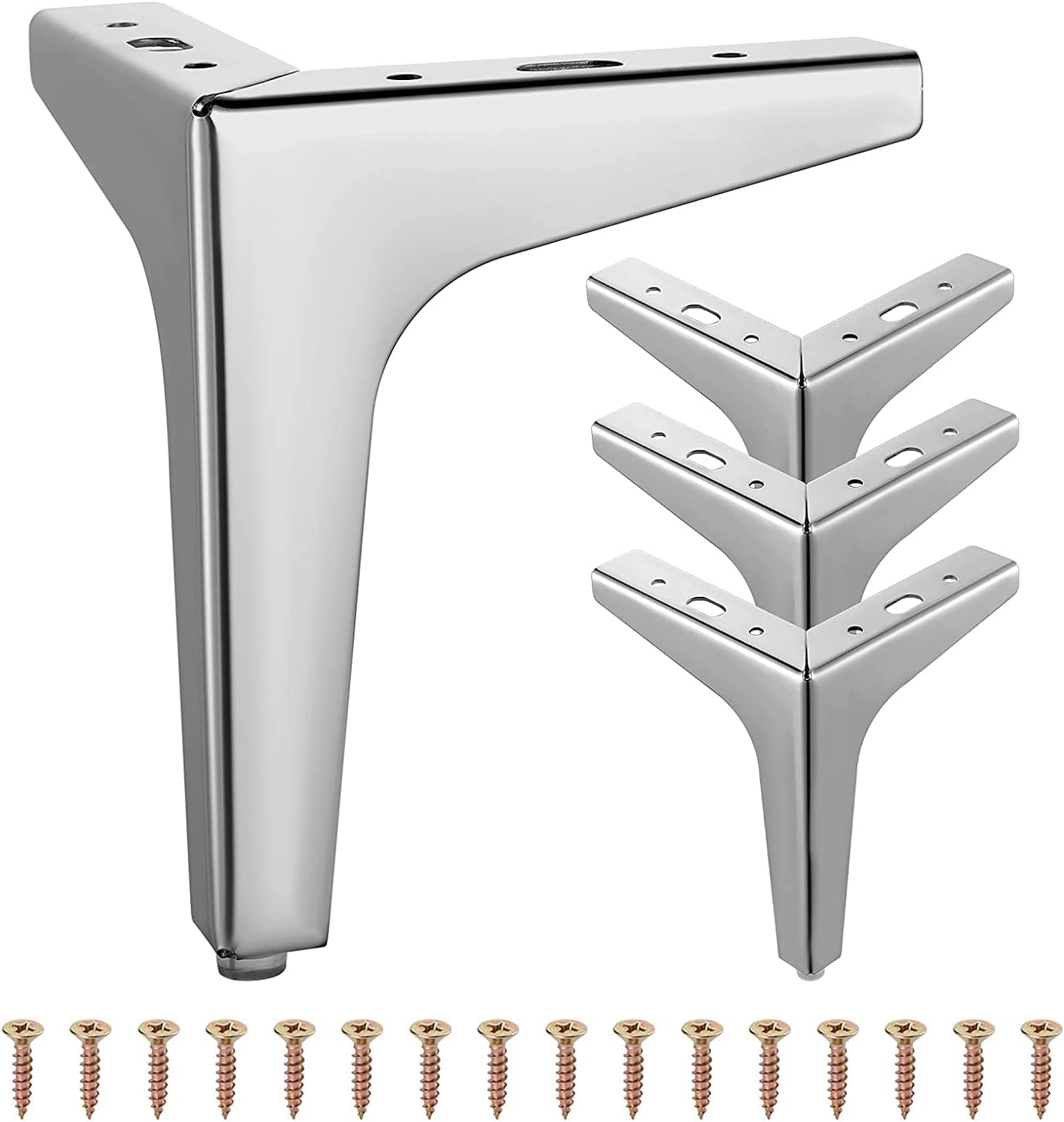 Set de 4 picioare triunghiulare moderne din metal SHEENO pentru dulapuri, canapele, scaune (17 cm) 4buc