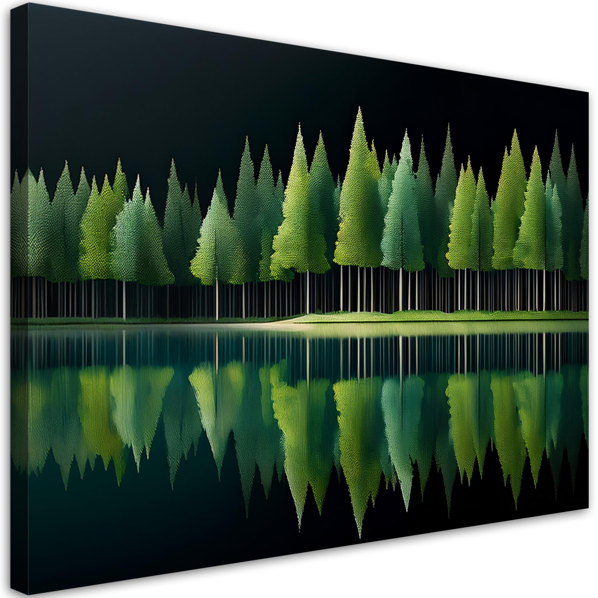 Obraz na płótnie, Zielony Las Jezioro Natura 60x40