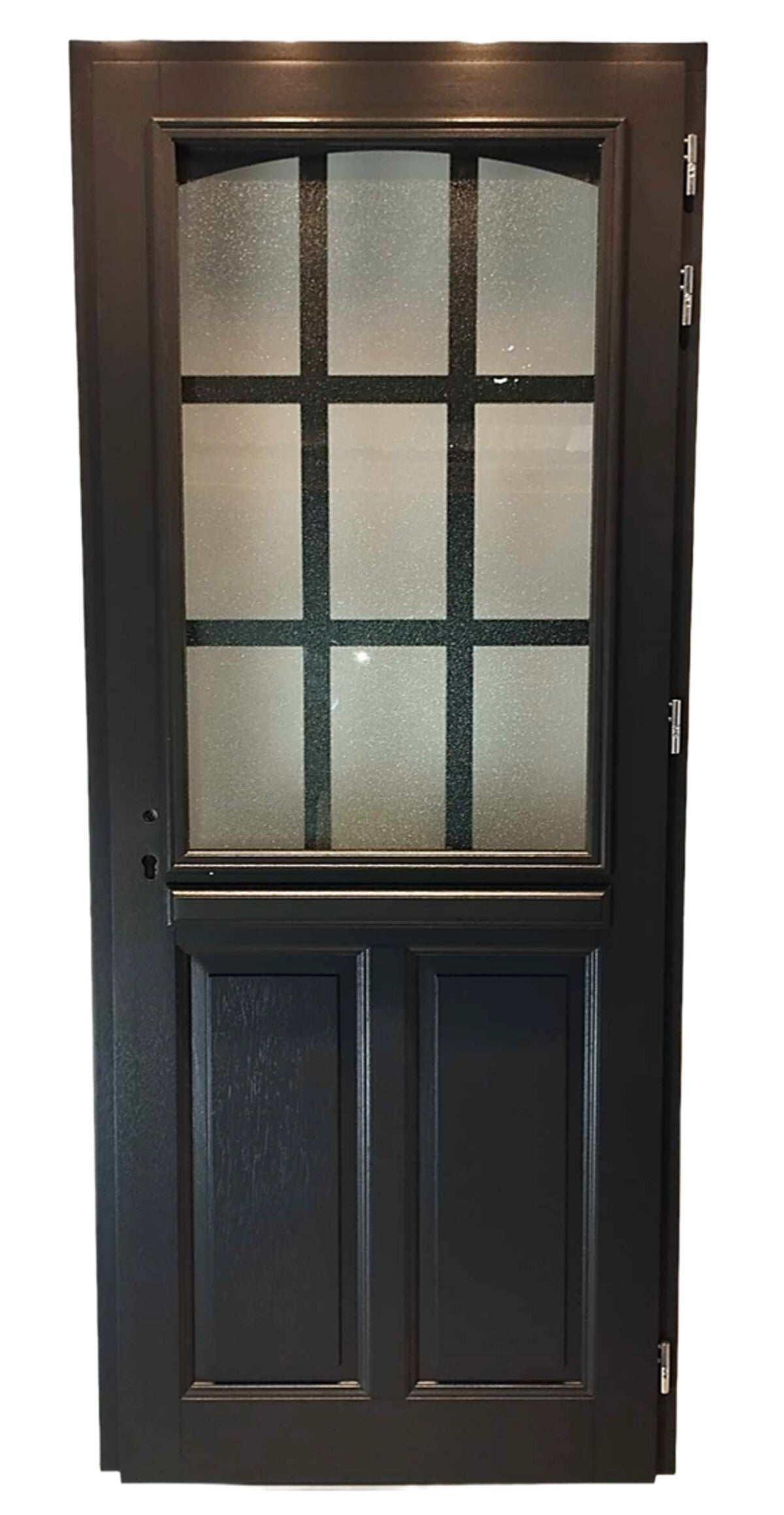 Porte D'entrée Bois Vitrée Alicia Gris Anthr., H215 X L90 Cm Côte Tableau P.gauche Gd Menuiseries - 3