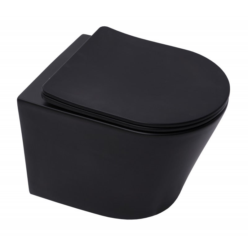 Swiss Aqua Technologies Pack WC bâti-autoportant + WC Infinitio noir mat sans bride + Abattant softclose + Plaque noire mat (SMART-BlackInfinitio-2) - 3
