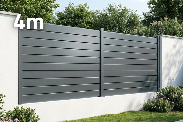Clôture Aluminium Persienne 4m VANO H.150cm gris