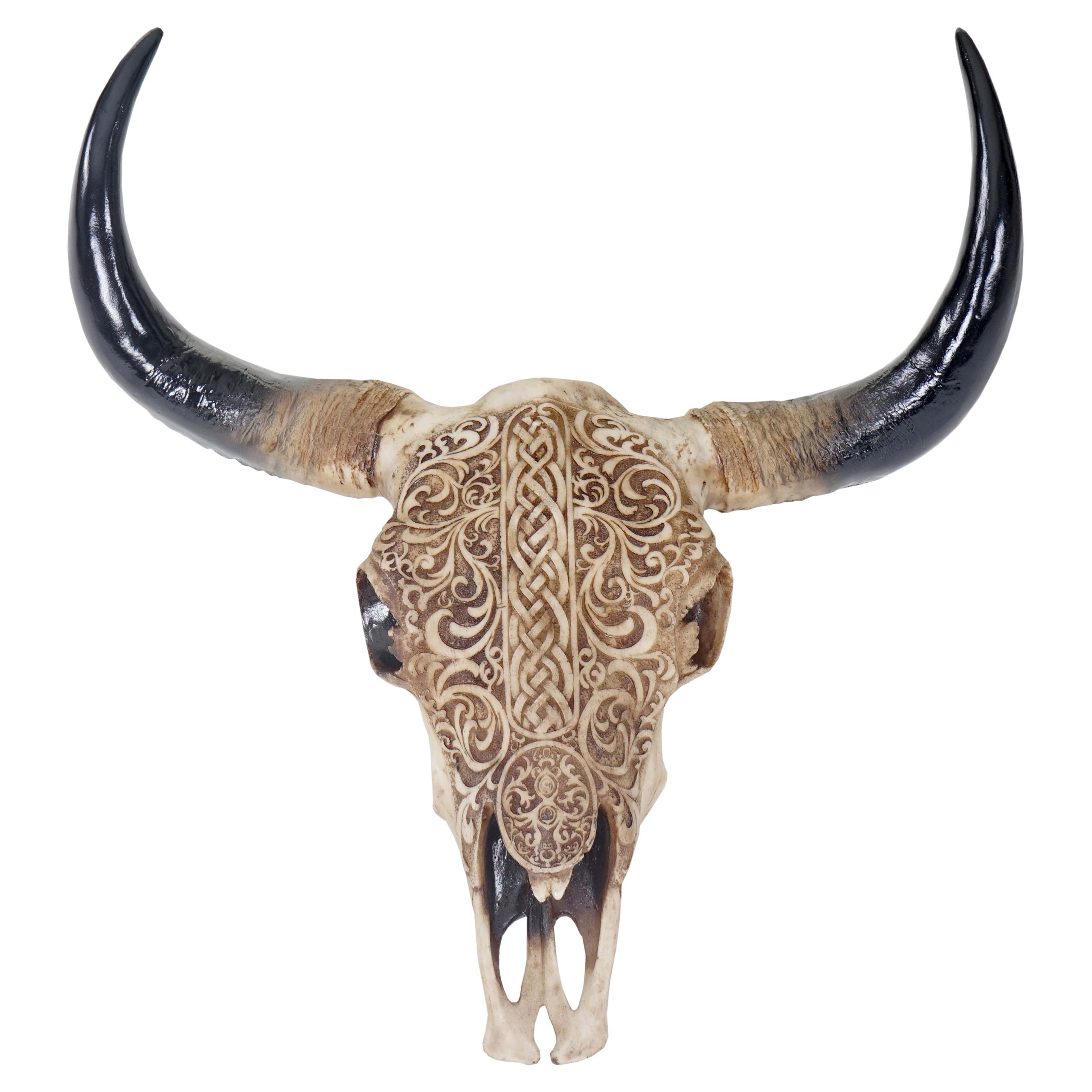 Trofeo de cabeza de toro longhorn, calavera decorativa, 45cm, decoración de pared para interiores y exteriores, trofeo 04_0002849