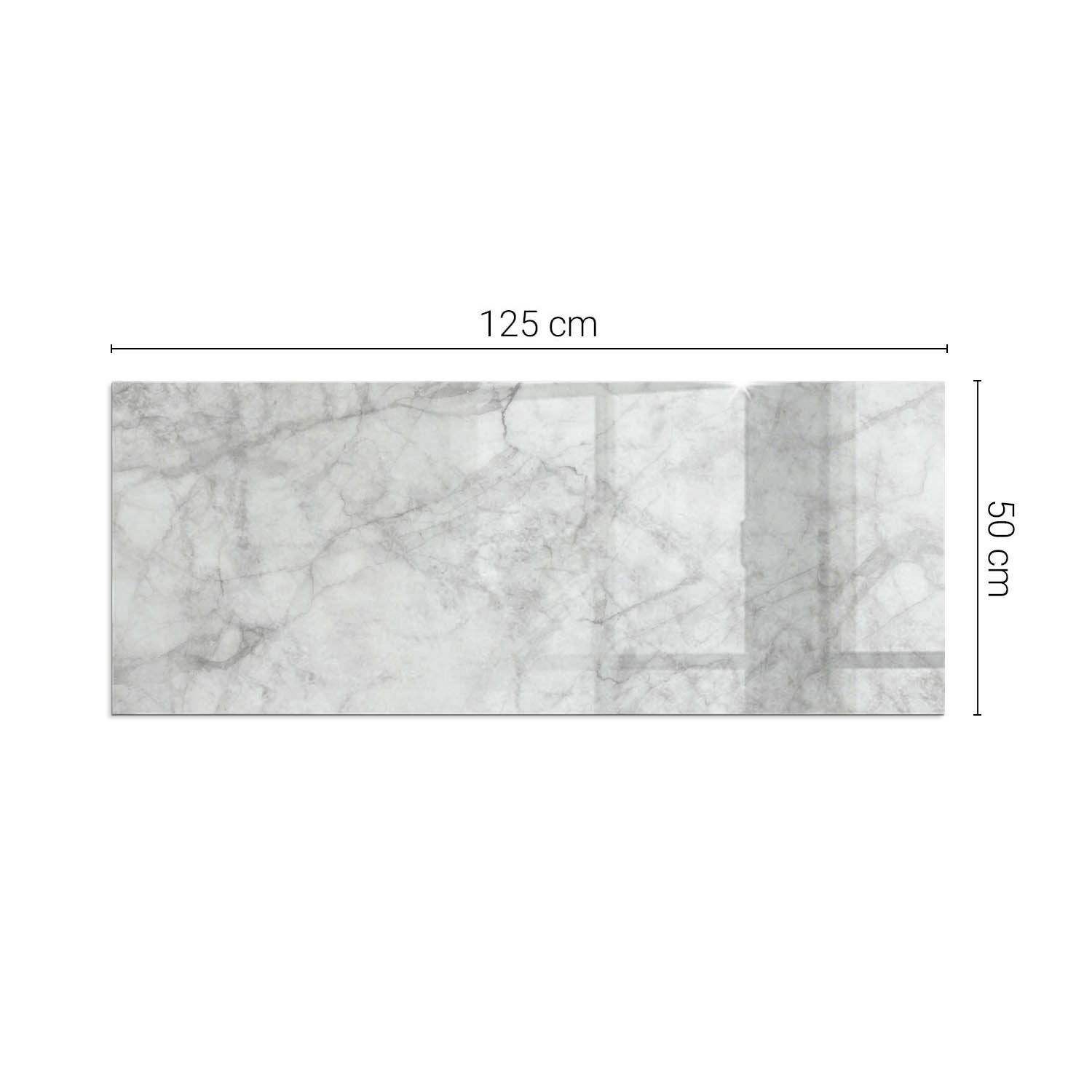 Szkło hartowane na podłogę pod kominek - 125x50 cm - Wzór marmurowej struktury - TULUP - 2