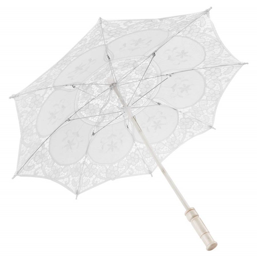 Ombrelle de mariage en dentelle, mini parasol pour mariée. Accessoire idéal pour fête, danse et séance photo.Beige - 9
