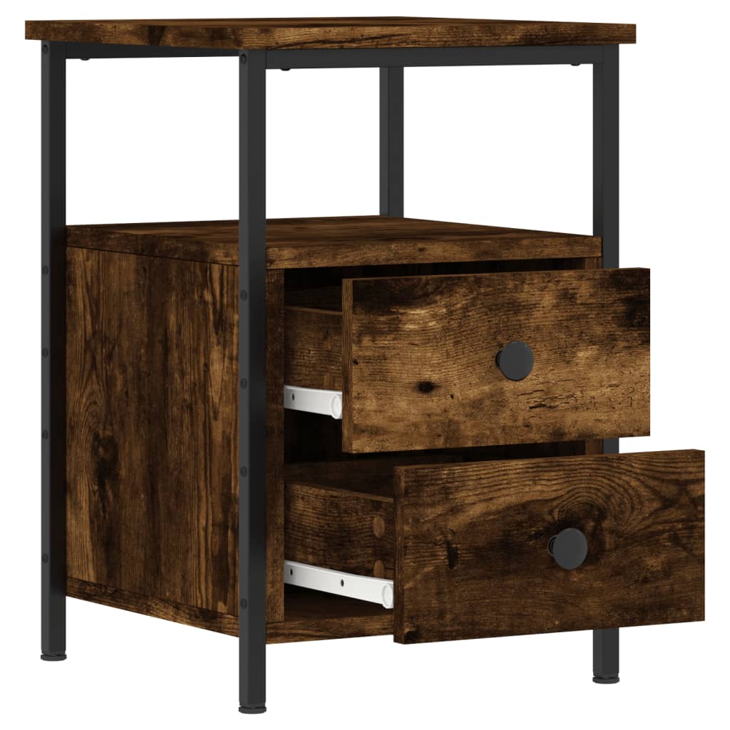 Lot de 2 Tables de chevet，Table d'appoint, Table de nuit pour Salon Chambre chêne fumé 34x35,5x50 cm bois ingénierie418950 - 7