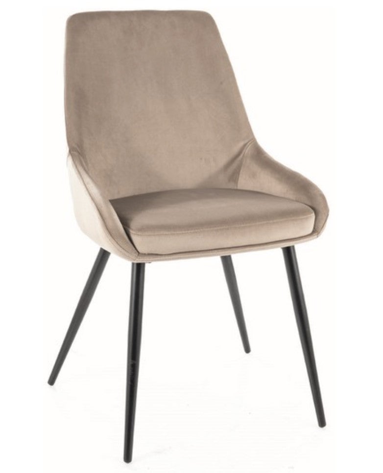 Krzesło tapicerowane COBE VELVET ciemnobeżowe