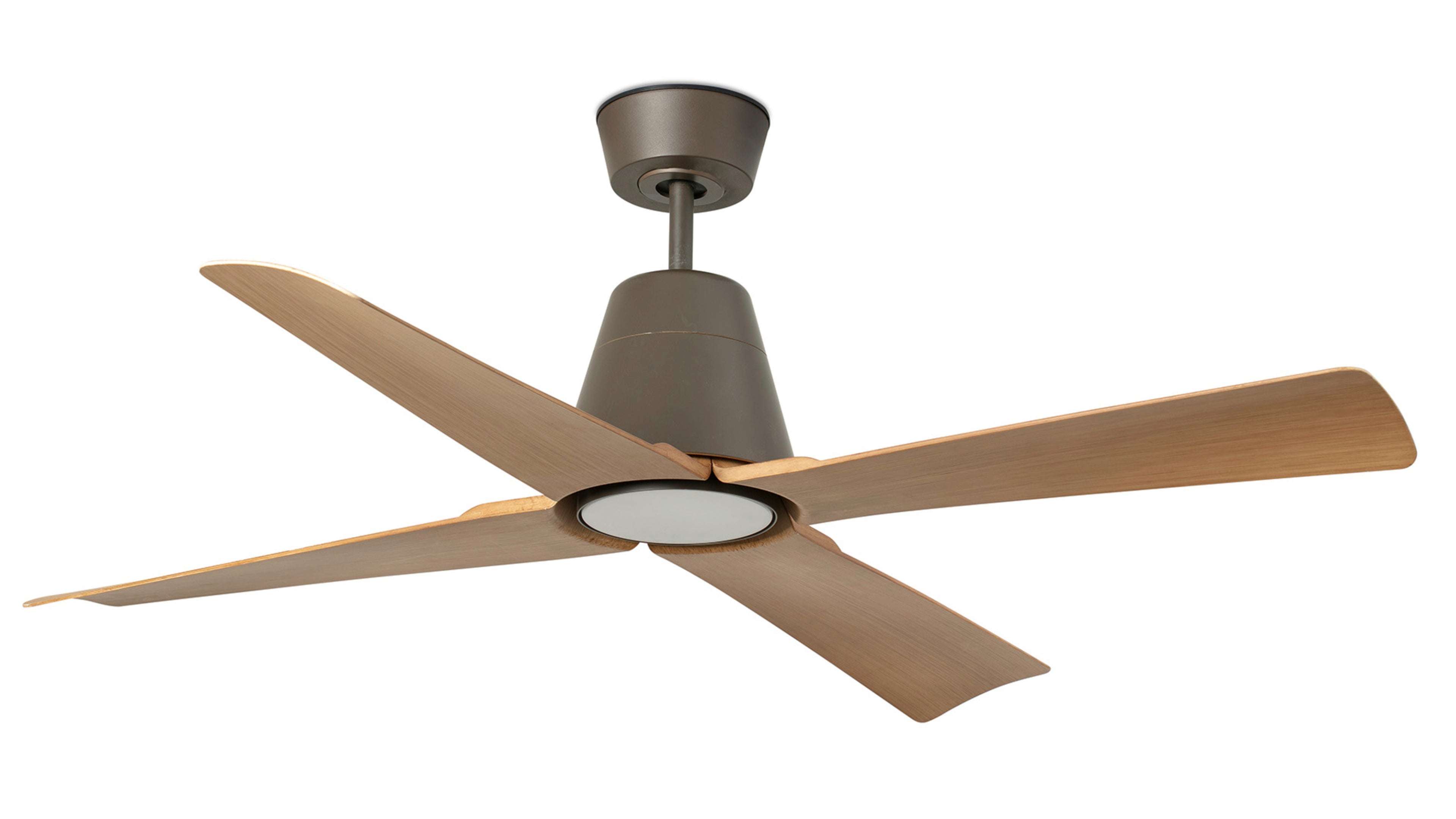 Faro Ventilador De Techo Exterior Typhoon Dc -Madera Con Led Marrón , Leroy Merlin