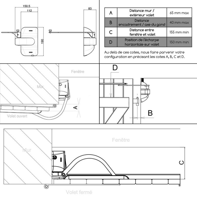 Motorisation pour volet 1 battant gauche SLID'UP BRA-VO radio - 5