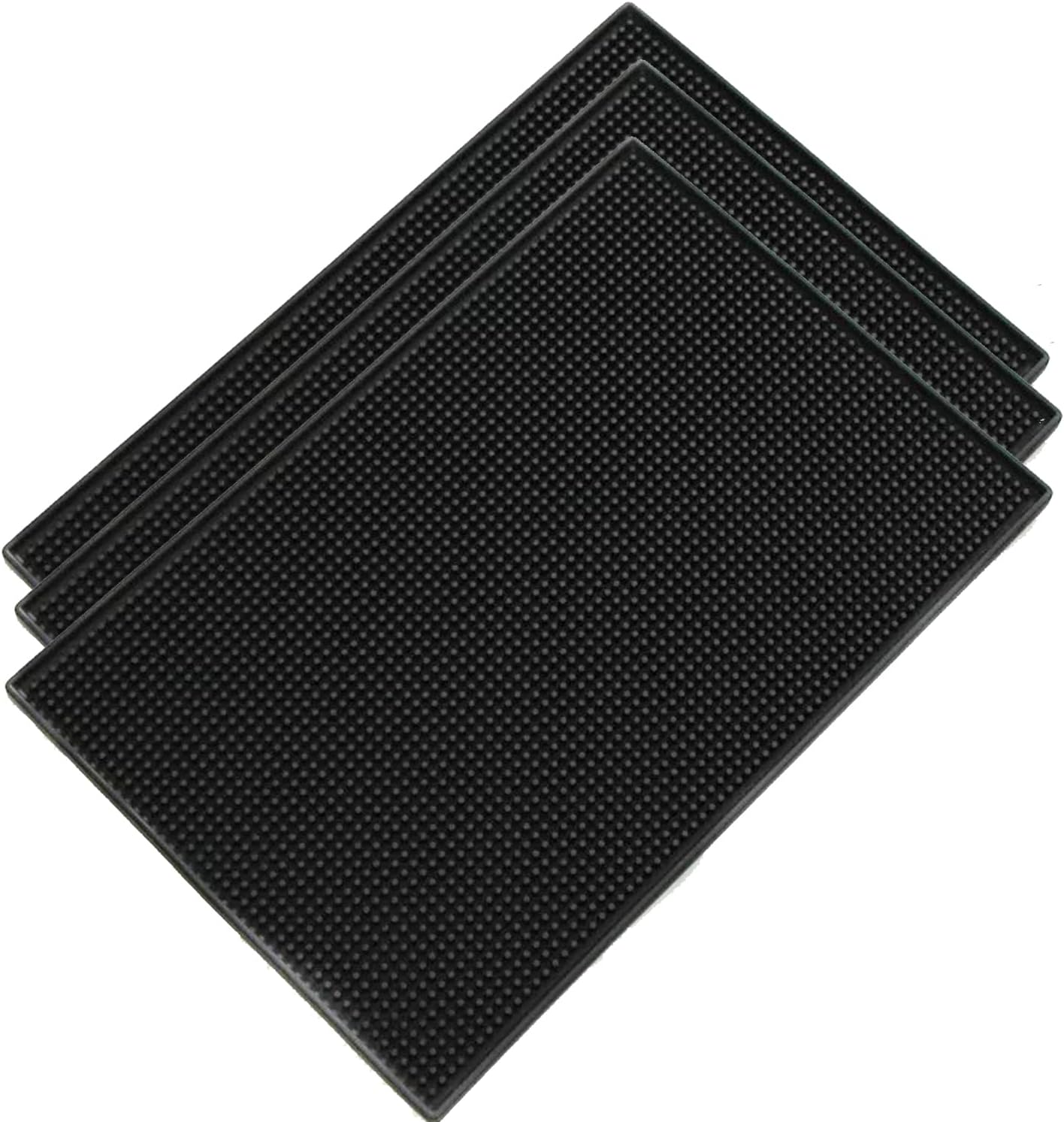 3 sztuki czarnych mat barowych, mata do osuszania szkła, mata do mieszania i serwowania koktajli, do blatu 45x30 cm