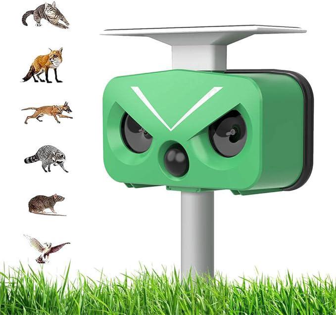 Ultradźwiękowy odstraszacz kotów, ultradźwiękowy odstraszacz kotów na zewnątrz, odstraszacz psów, ładowany energią słoneczną, ładowanie USB, zapobi