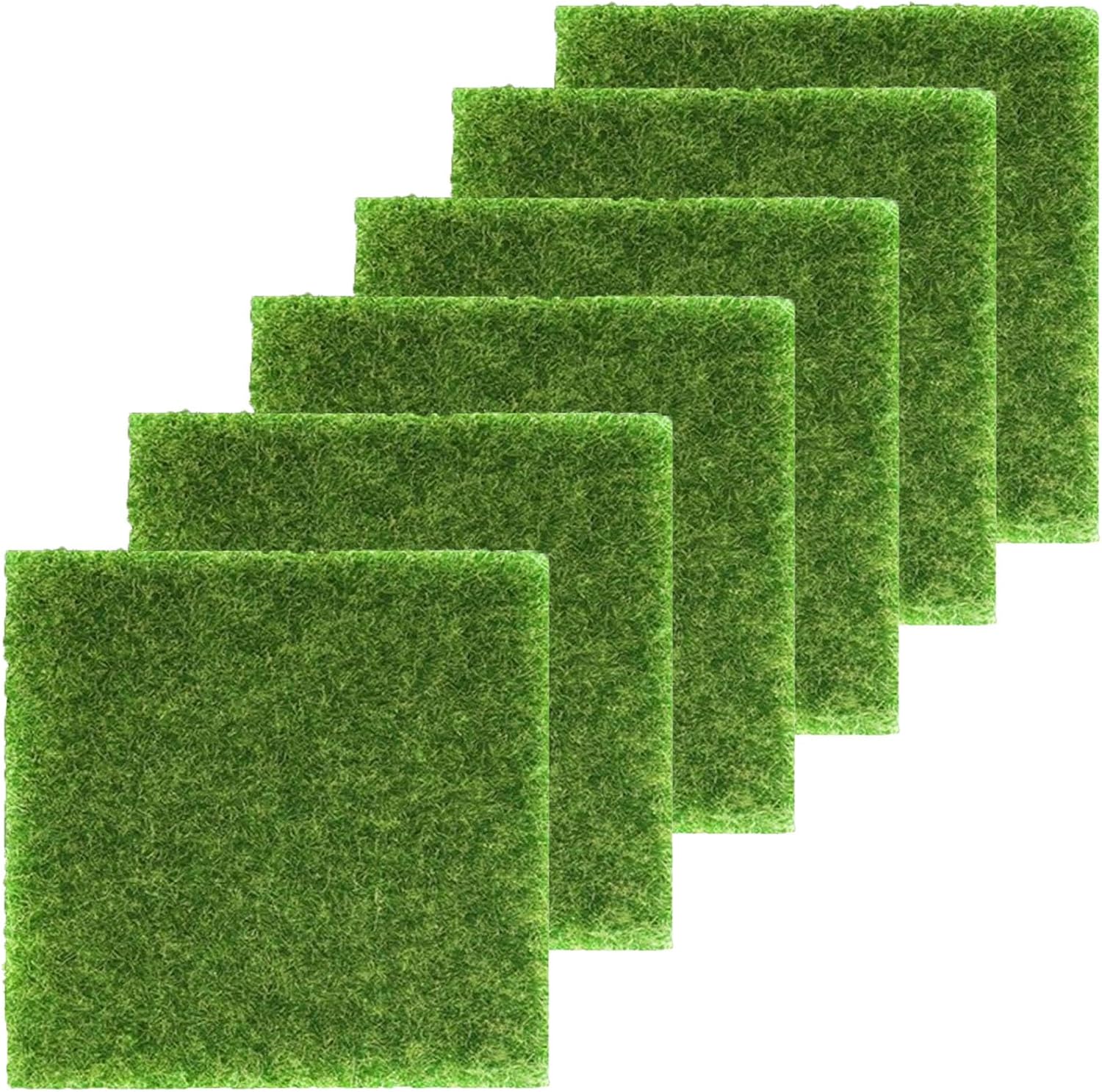 25 Pezzi Di Erba Artificiale In Miniatura 15x15 Cm - Tappeto Muschio Finto Per Giardini In Miniatura, Diorami, Terrari E Decorazioni Fai Da Te - 5