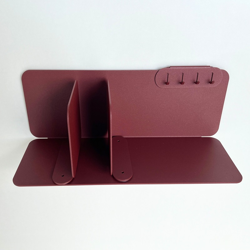 Etagère murale en L DECO-GEM, acier finition époxy red brown métallisé. 2 poses possibles. L.45 x H.15 x P.15,49 cm - 4