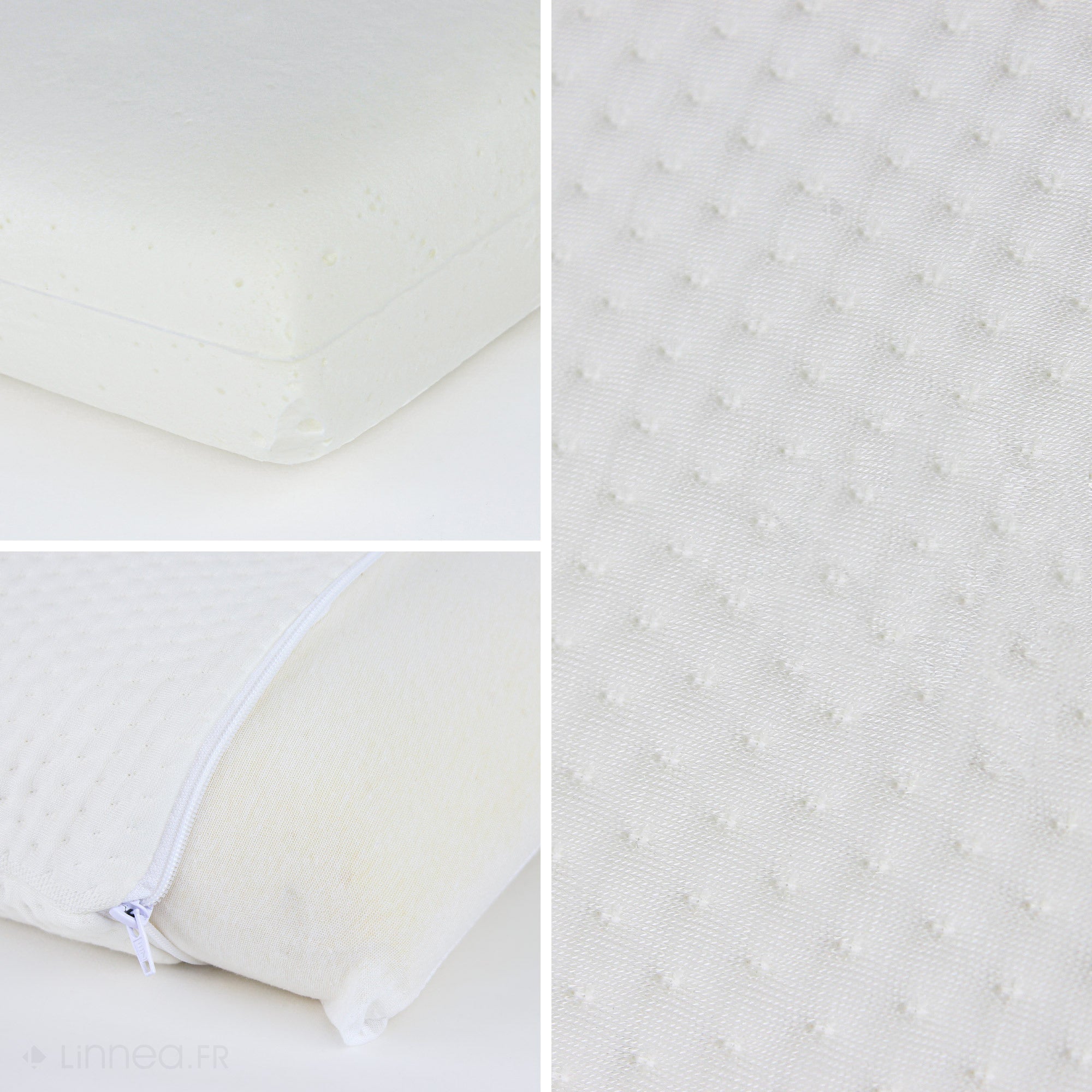 Traversin plat 135x35 cm ASCONA mousse à mémoire de forme visco - 4