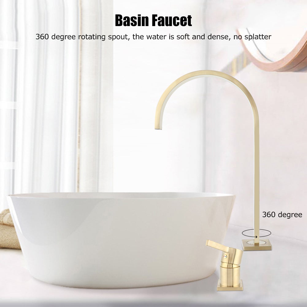 G1/2 Single Handle Above Counter Basin Sink Faucet Hot Cold Mixing Water Tap Bathroom Supply - 9