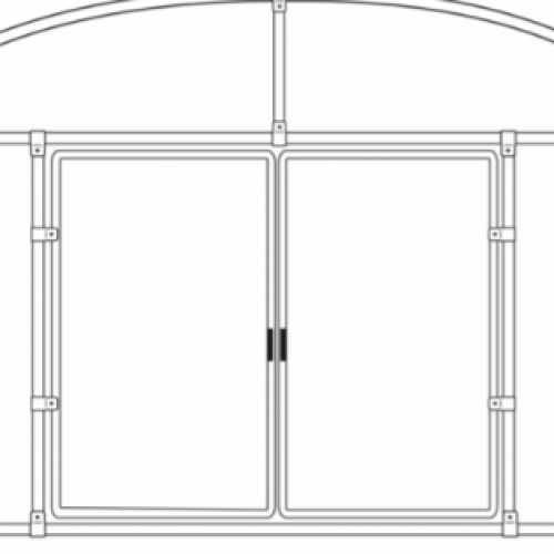 Abri tunnel en largeur 6 m pas à 1.50 m - Long 18 m, type Camion 640 gr/m² vert, Façade 2 portes dbles, Fix. Sol béton - 4