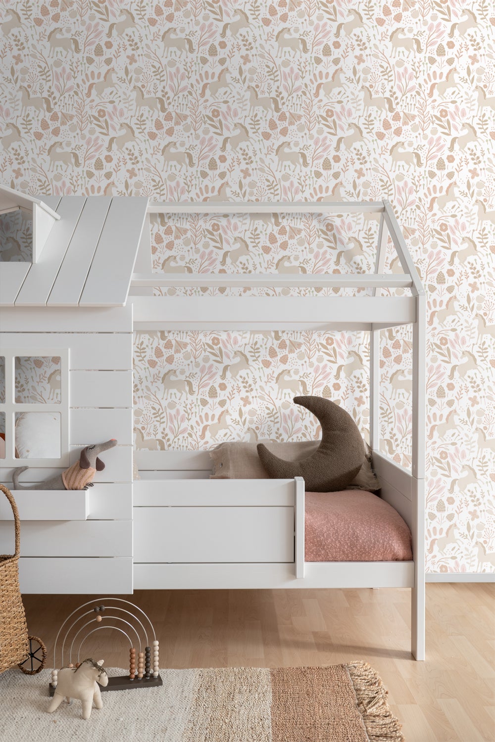 Papier peint licornes beige - 53 cm x 10.05 m - ESTAhome - 3