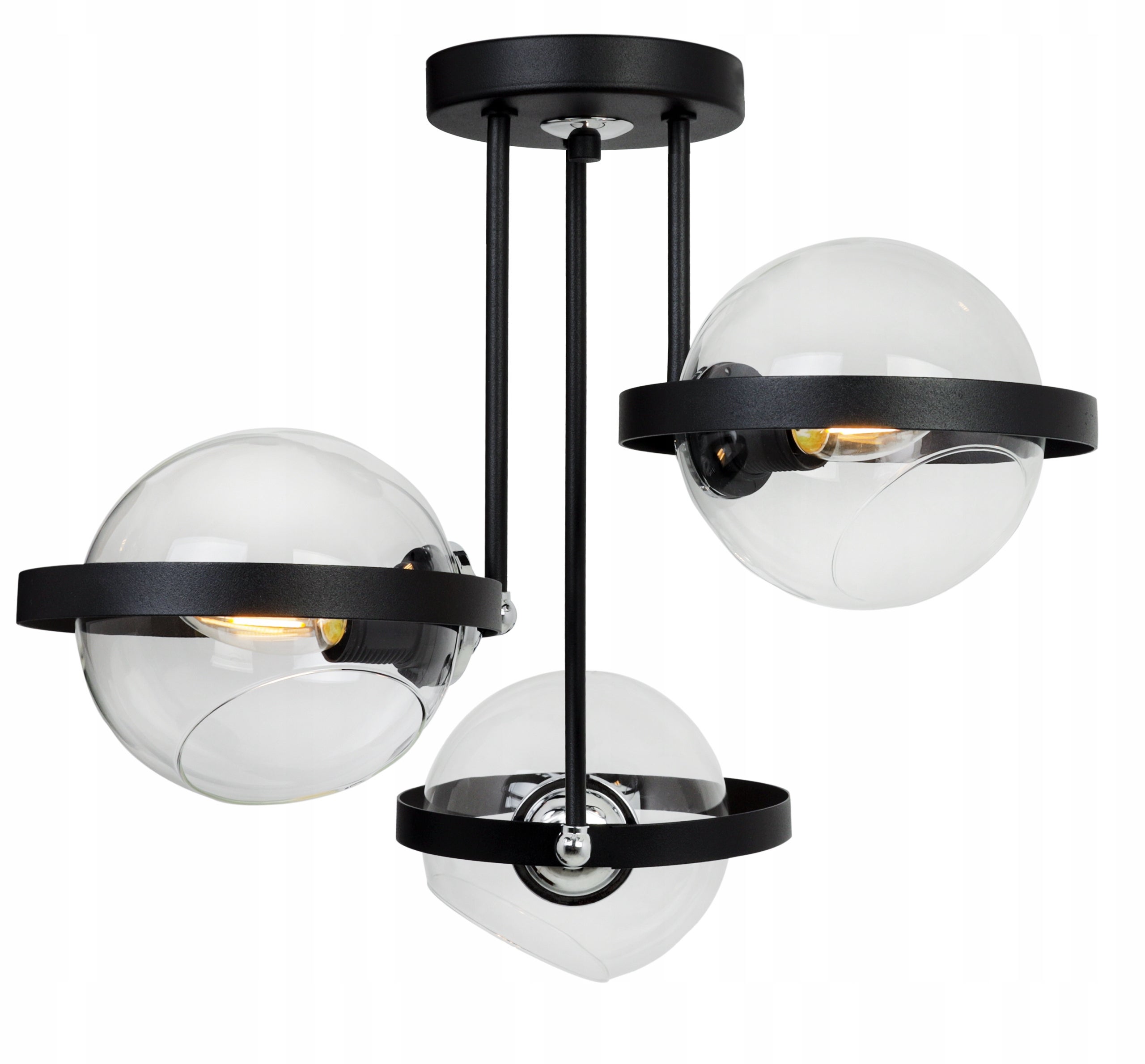 Lampa sufitowa wisząca Ring modern 3xE27 abażur pierścień kula transparentna Light Home LH