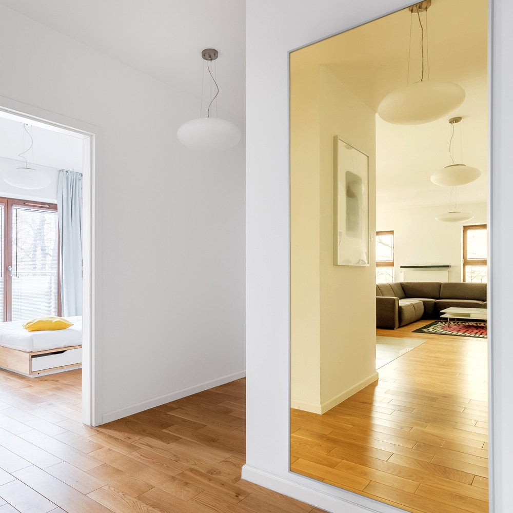 Plaque verre acrylique miroir or 3 mm - 40 x 100 cm (400 x 1000 mm) - Verre synthétique - Bord arrondis - 4