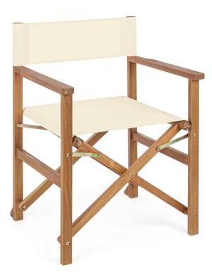 Sedia Da Regista In Legno Di Acacia Con Seduta In Tessuto – Design Elegante Per Giardino E Interni