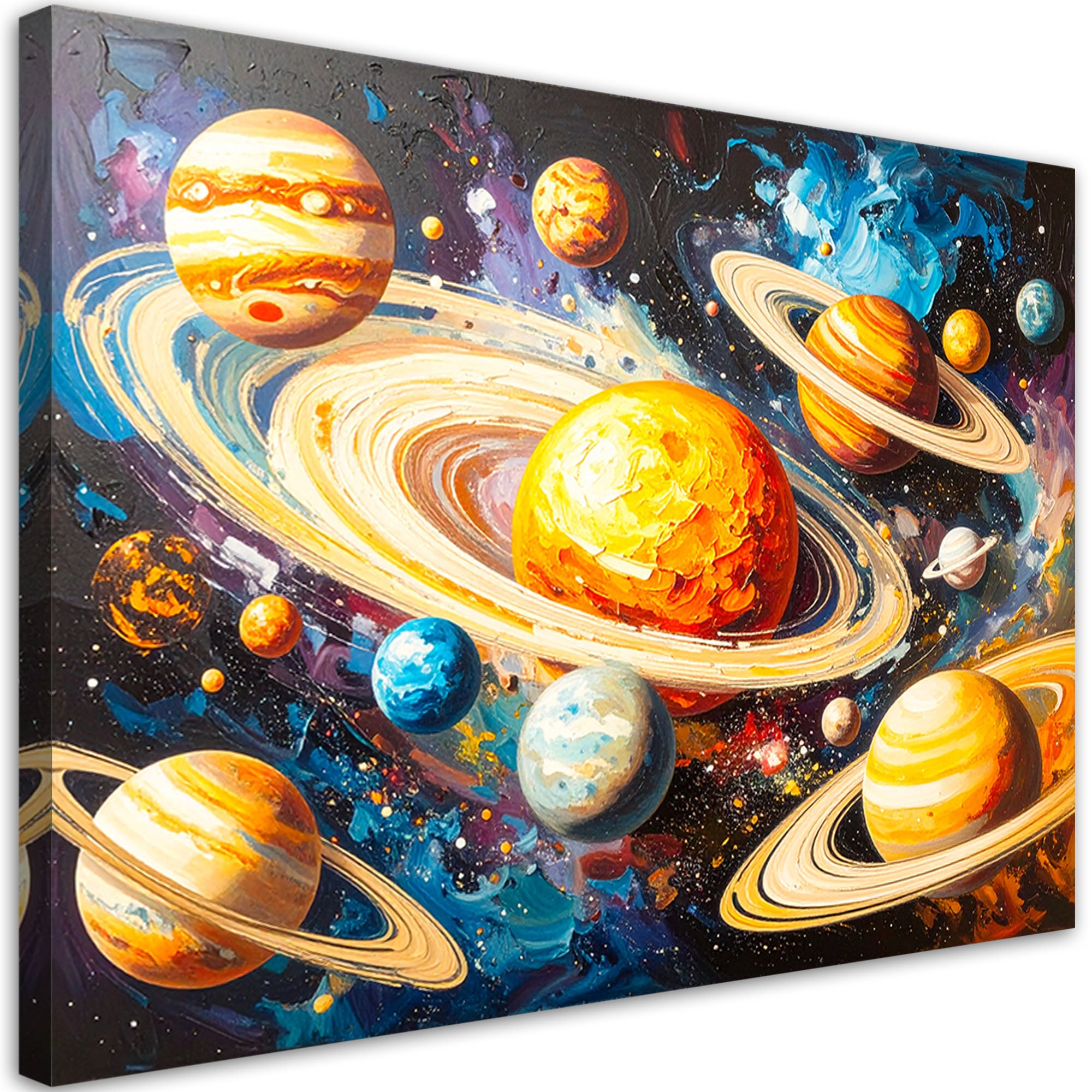 Obraz młodzieżowy do salonu biura, Kosmos Planety Abstrakcja 90x60