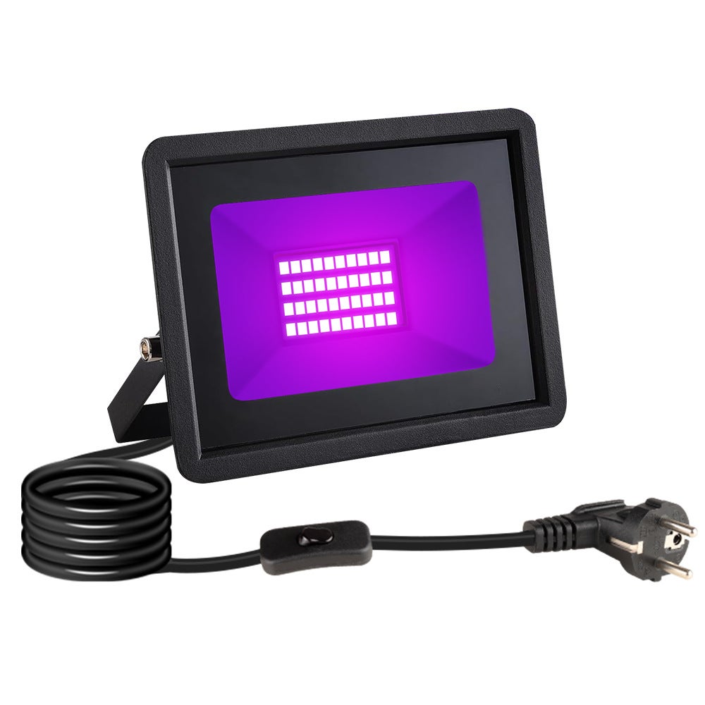 Projektor światła czarnego LED 30 W – 395 nm UV, wodoodporny IP66, idealny do klubów nocnych, barów, na Halloween i imprezy sceniczne