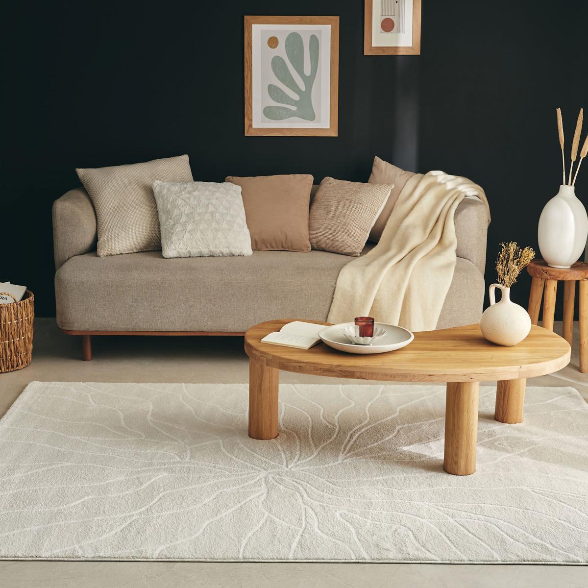 Tapis Neuf Avec Motifs Cerf Debout - 80x150 Cm - Beige/Crème - Parfait Pour Salon Ou Chambre