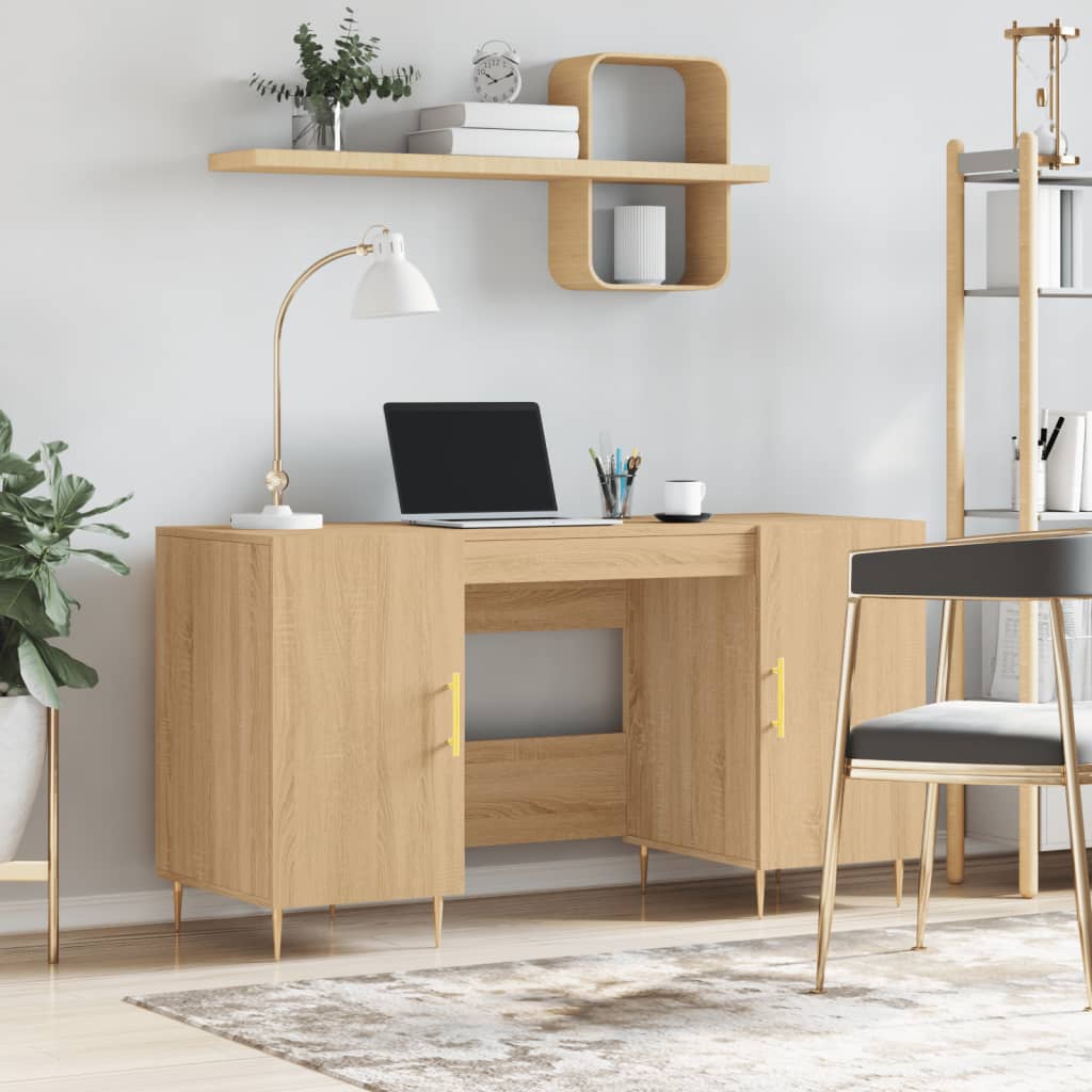 Bureau，Table de travail，Table d'étude chêne sonoma 140x50x75 cm bois d'ingénierie CWV53729 - 2