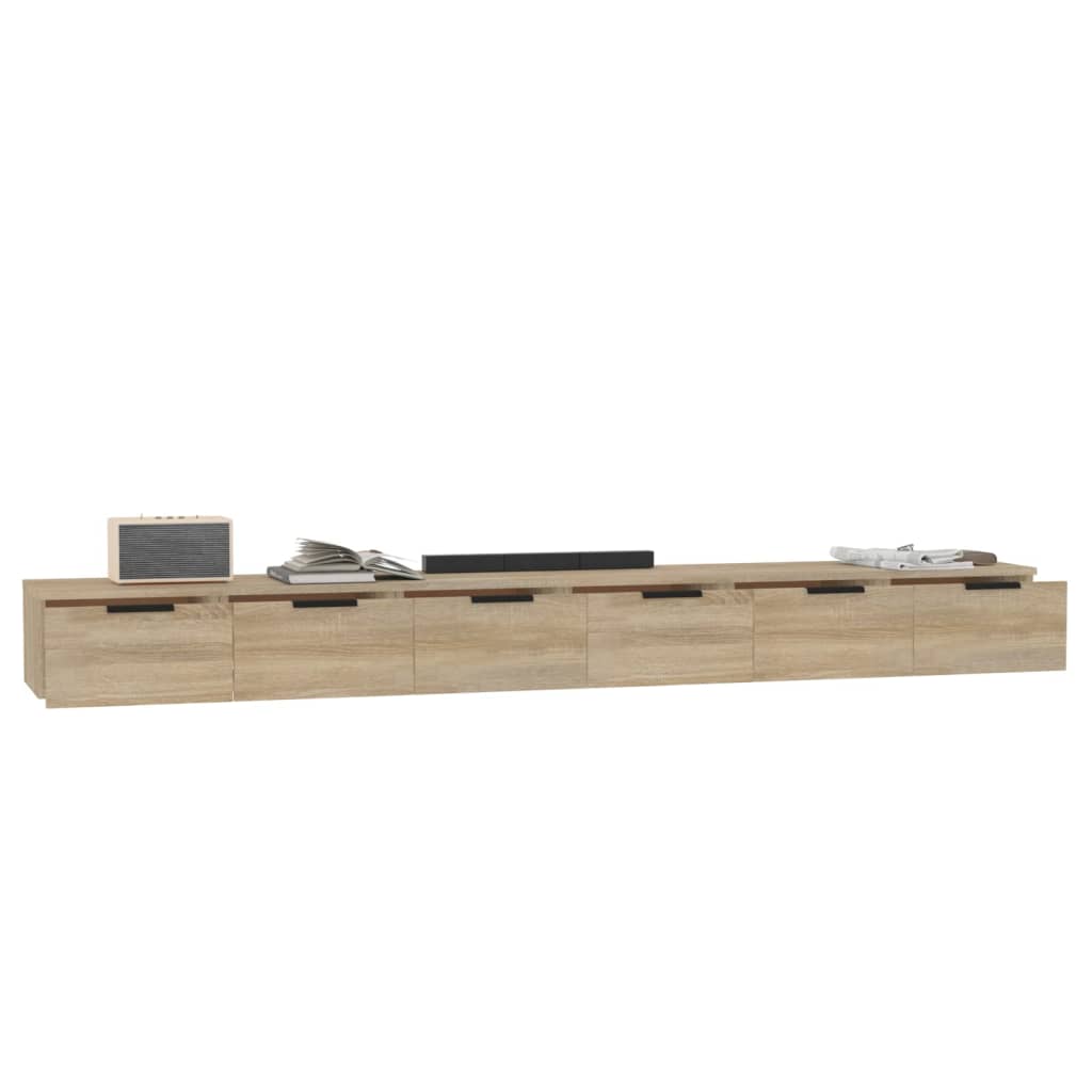 Maison Exclusive - Armarios de pared 2 uds contrachapada roble Sonoma 102x30x20 cm - 4