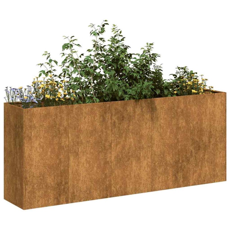 Doniczka Rusty 200x40x80 cm Stal nierdzewna vidaXL