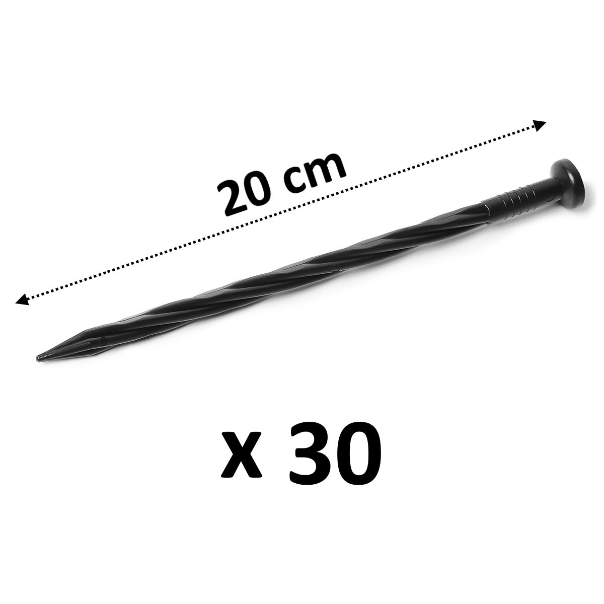 Bordure de jardin flexible noire - 4 cm x 10 mètres avec 30 piquets d'ancrage - 4