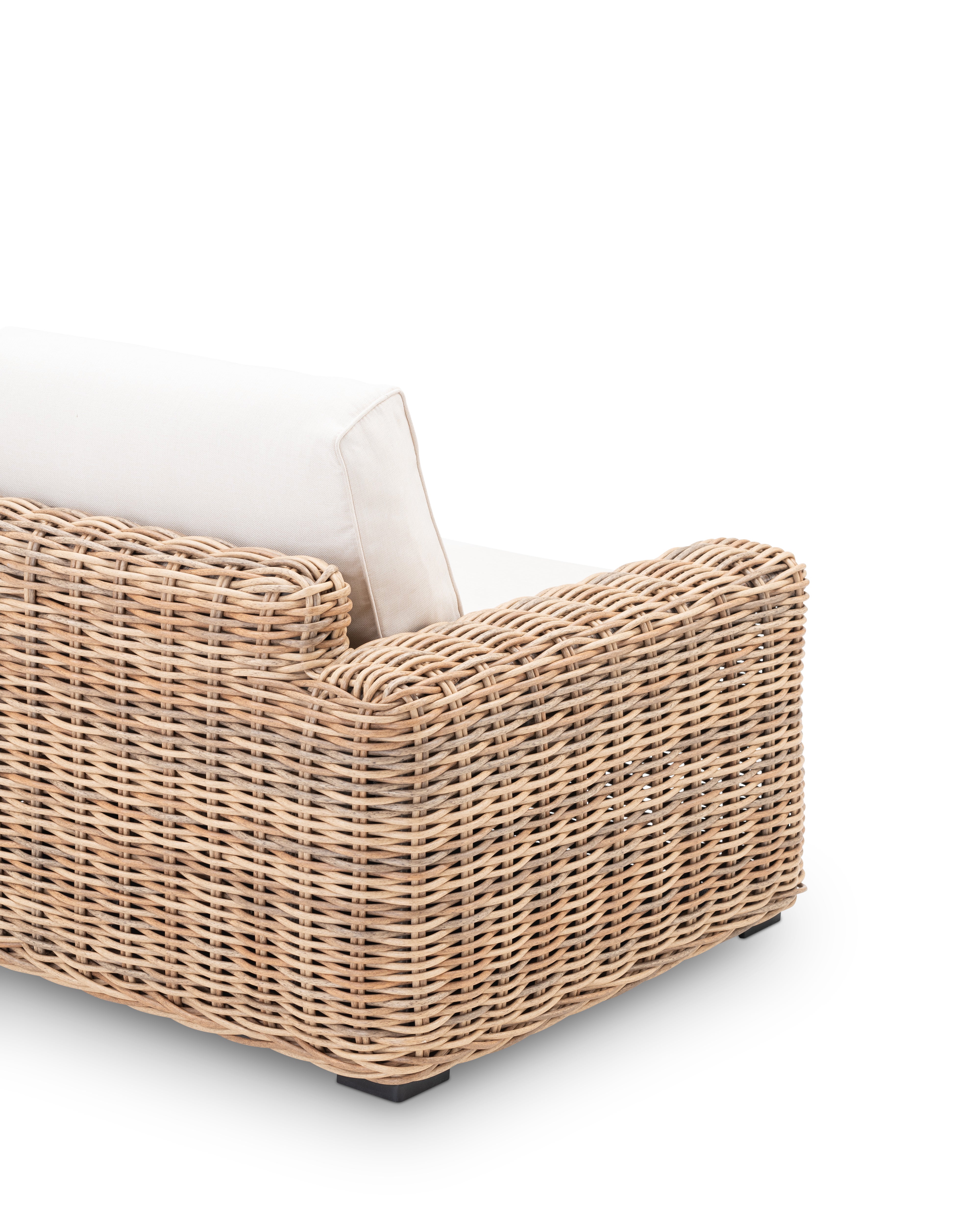 Sofa jardim 3 lugares rotim sintetico cor natural - Tahiti - 5