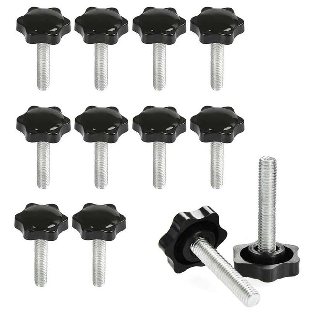 Bouton de serrage, écrou étoile, bouton de serrage, 12 pièces, M6 x 40 mm