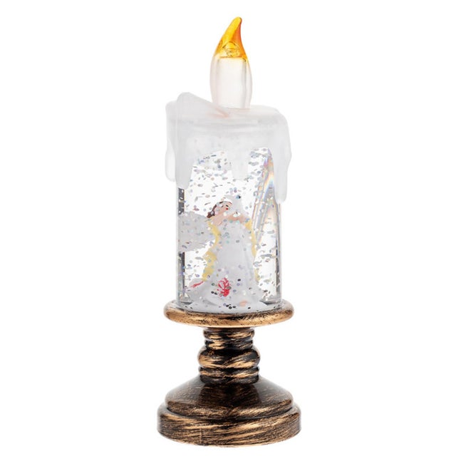 1 Pç. Lâmpada LED Globo de Neve Multicolor, Efeito Flutuante Realista, Candeeiro de Natal, Vela sem Chama (Anjo)