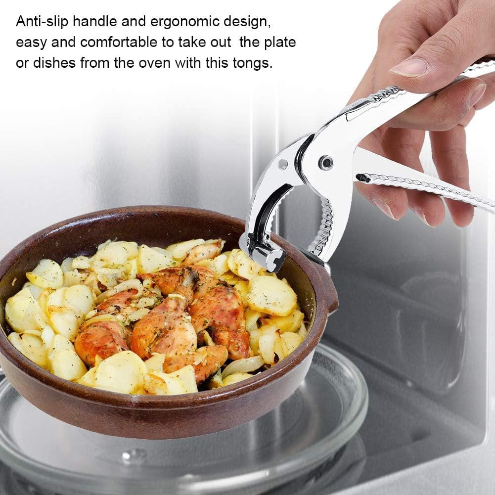 Pince à Four Anti-Brûlure 17cm - Clip Bol En Acier Inoxydable Et Alliage Zinc - Manche Antidérapant