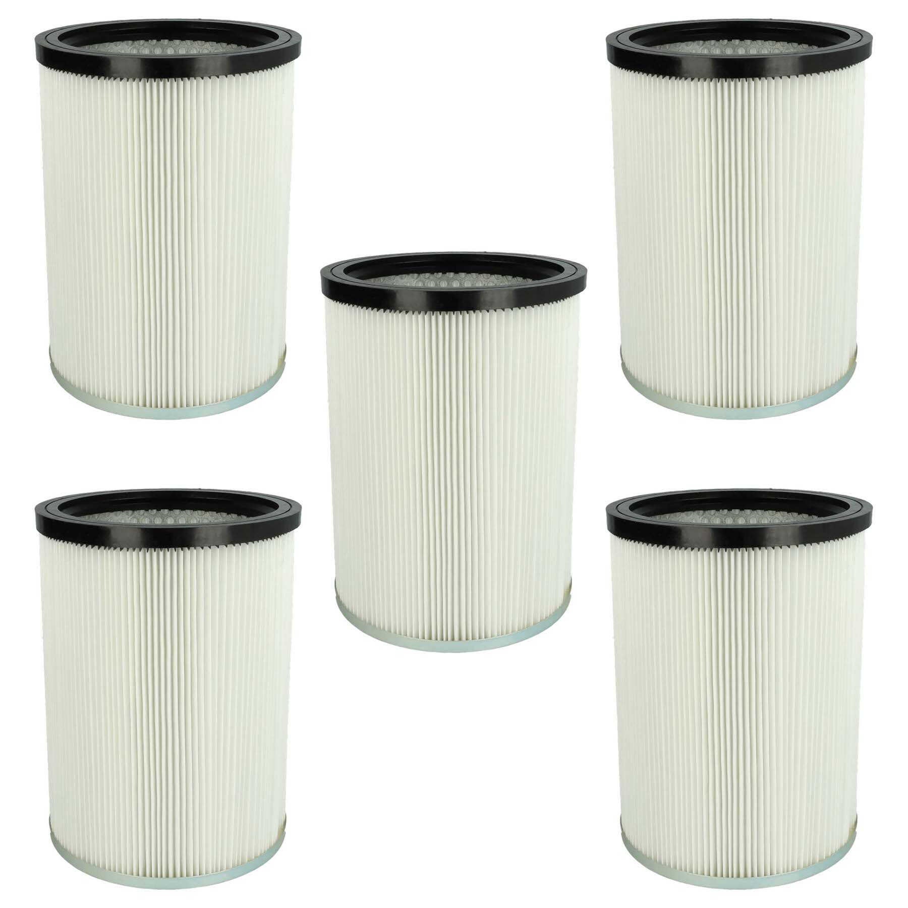 vhbw 5x filtre plissé compatible avec Kärcher NT 70/3 Tc *EU, NT 90/2 Me Classic *AR, NT 90/2 Me Classic *BR 127 V aspirateur - blanc - 7