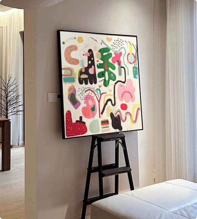 30 x 30 cm Art mural abstrait tendance et mignon, affiche élégante et colorée, décoration murale minimaliste moderne pour chambre et salle de bai - 4