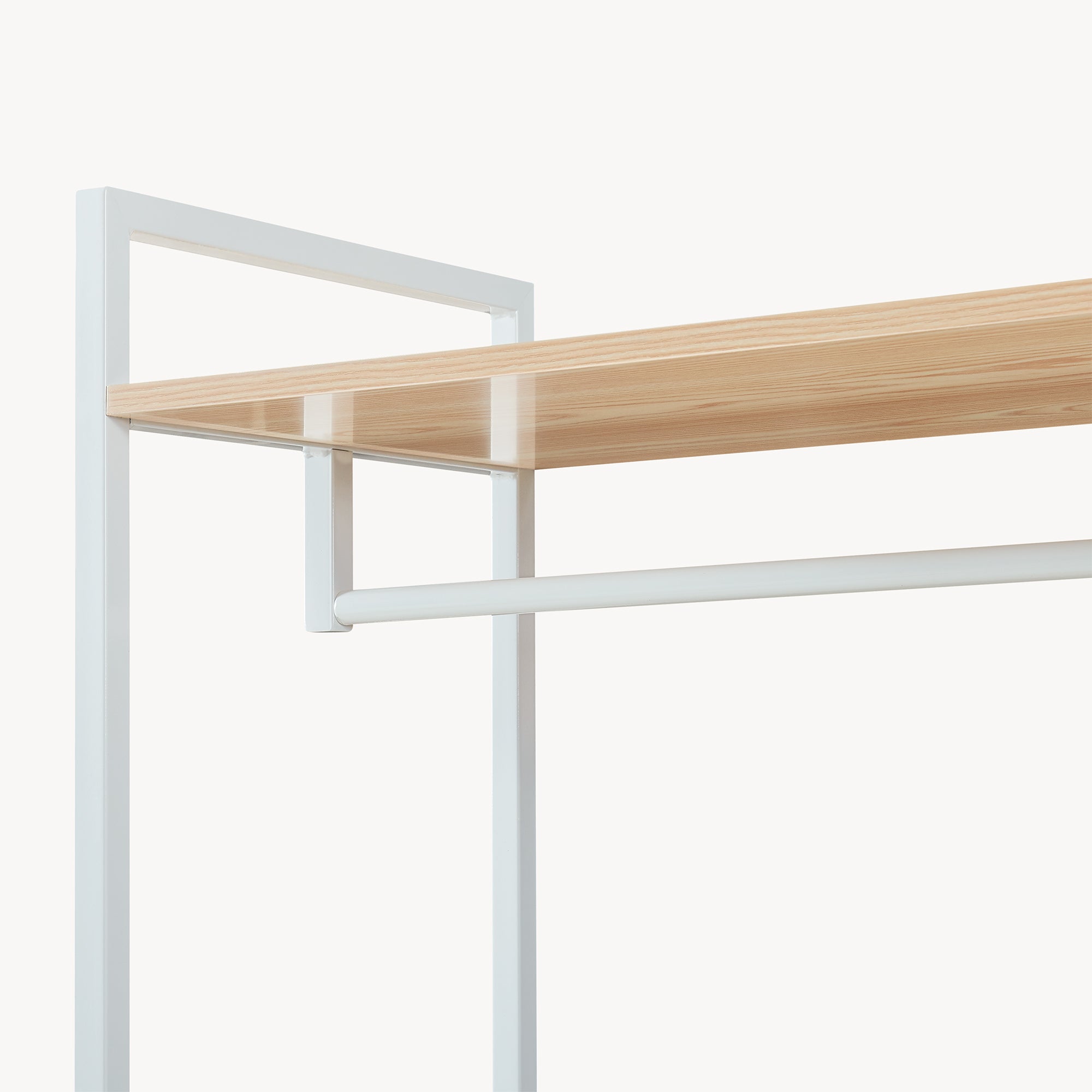 Organizzatore Guardaroba Larem Mobile Porta Abiti con Cassetti - Bianco / Effetto Rovere [en.casa] - 7