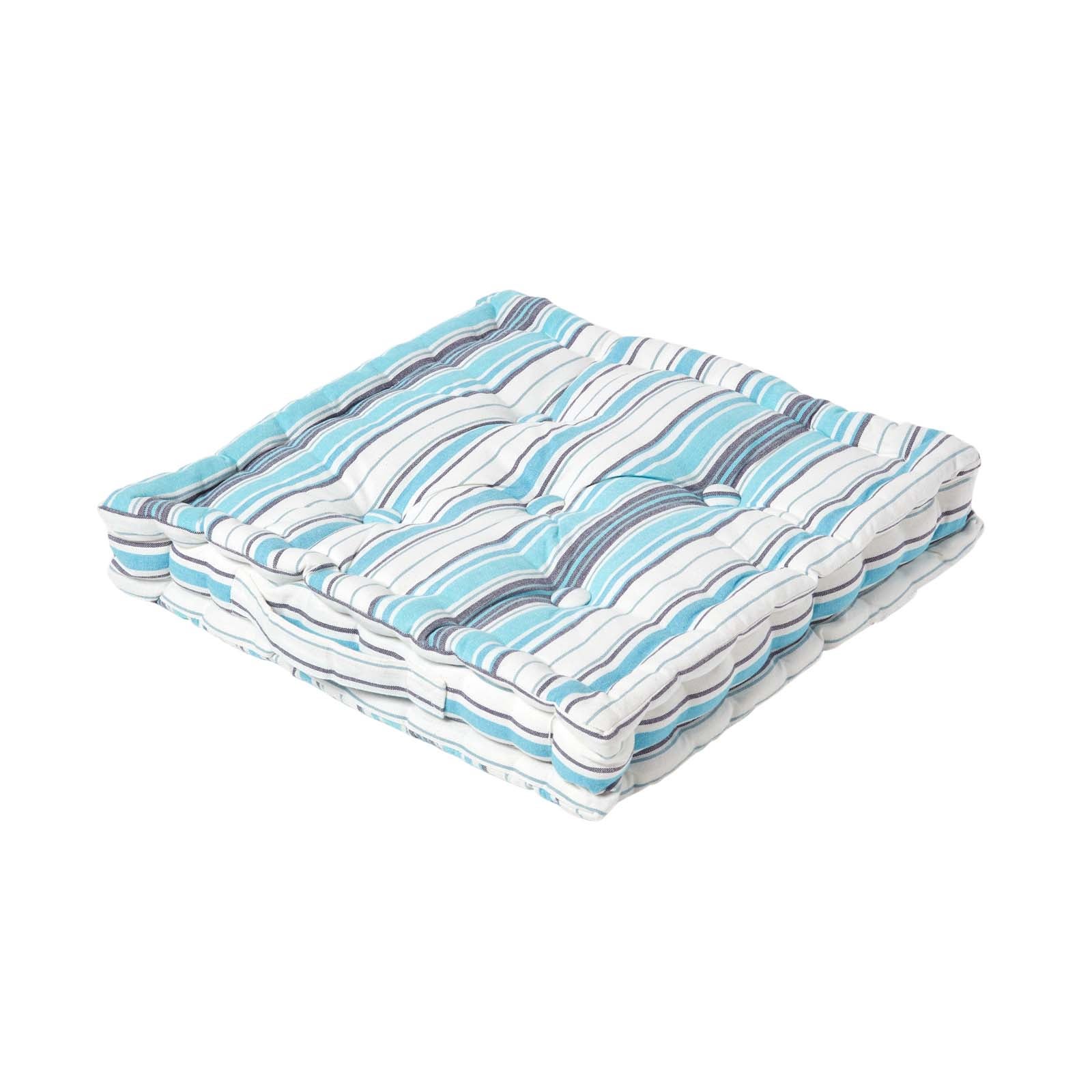 Cuscino Imbottito New England Di HOMESCAPES – 30x51 Cm – Federa A Righe Blu Scuro, 100% Cotone, Lavabile