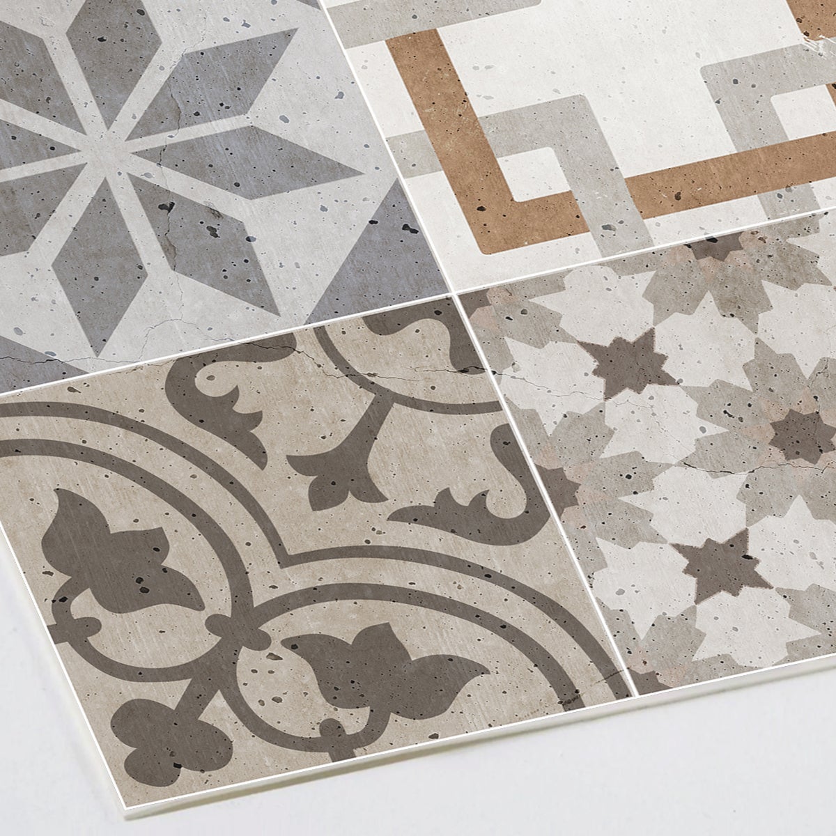 Tappeto antiscivolo in vinile Tiles vntage 2 80x300 cm - PVC stampato, lavabile, ignifugo, per il salotto o la cucina, stile idraulico - 3