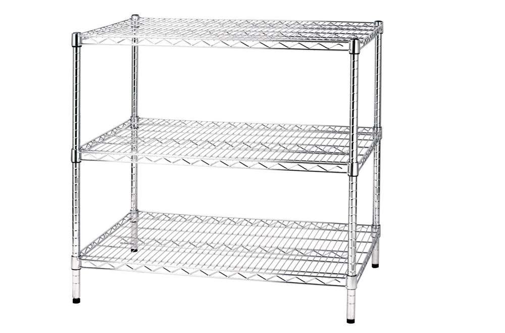 Étagère Métallique Chromée Robuste NSF - Dimensions 21x24 Pouces, 2 étagères, Hauteur 18 Pouces