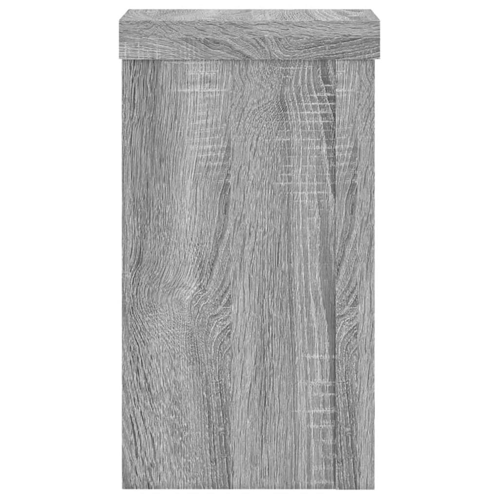 Supports pour plantes, 2 pièces, gris, panneau de bois - 6