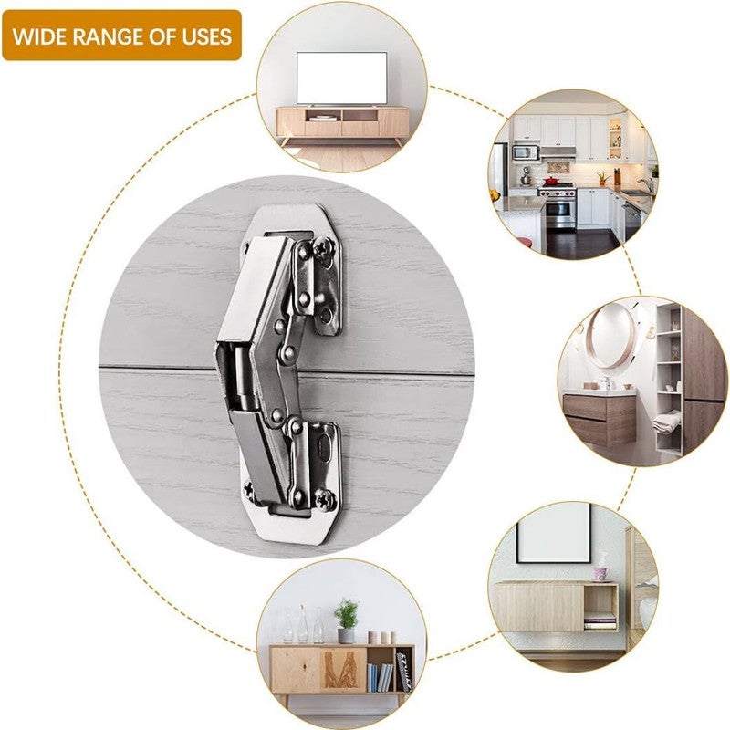 10 cerniere per ante di armadietti in lega di acciaio, cerniere nascoste, con viti, adatte per ante di armadietti da ufficio, 3 pollici - 2