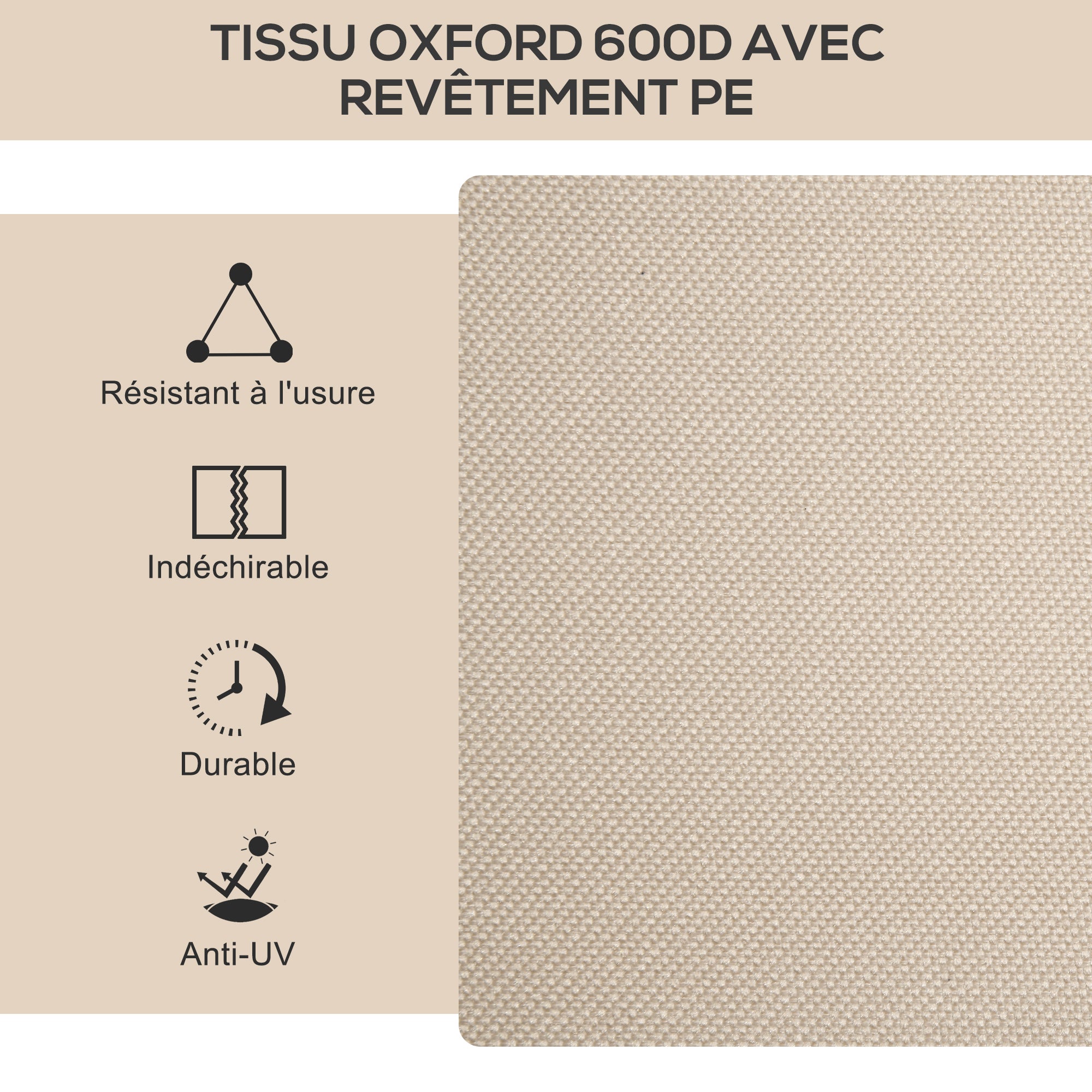 Outsunny - Chaise de camping - Tissu Oxford - 54x59x78cm - Kaki - 6