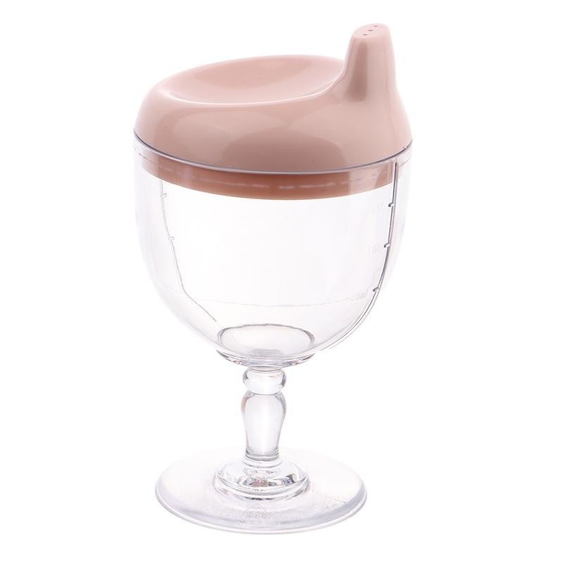 Pahar pentru copii cu cioc antiscurgere Flippy, plastic transparent, 150 ml, roz